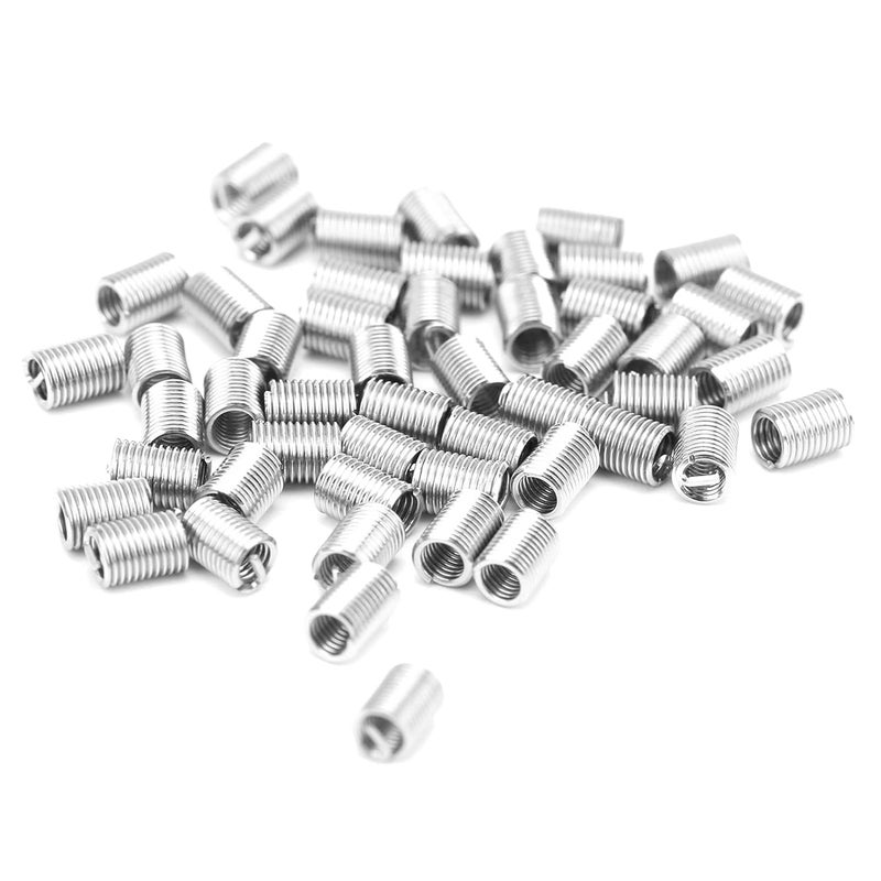 BORDSTRACT طقم إدخال خيوط سلكية 50 قطعة، 304 فولاذ مقاوم للصدأ NPT UNC 2-56 x 1-3D 0.435P مجموعة أكمام نوع حلزوني للإصلاحات السيارات (3D) - Image 1
